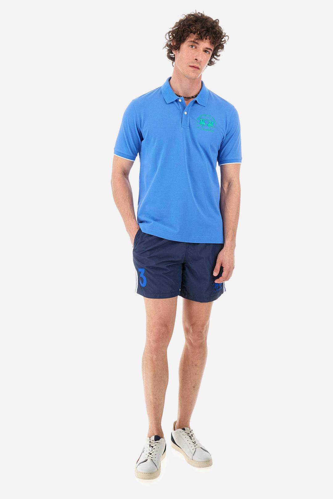 La Martina Regular Fit Shorts in Polyester -  YMM301-PA023- Concorde Fashion#color_navy-07017