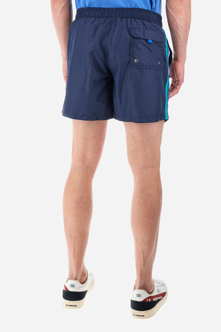 La Martina Regular Fit Shorts in Polyester -  YMM301-PA023- Concorde Fashion#color_navy-07017