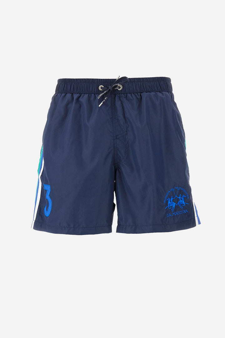 La Martina Regular Fit Shorts in Polyester -  YMM301-PA023- Concorde Fashion#color_navy-07017