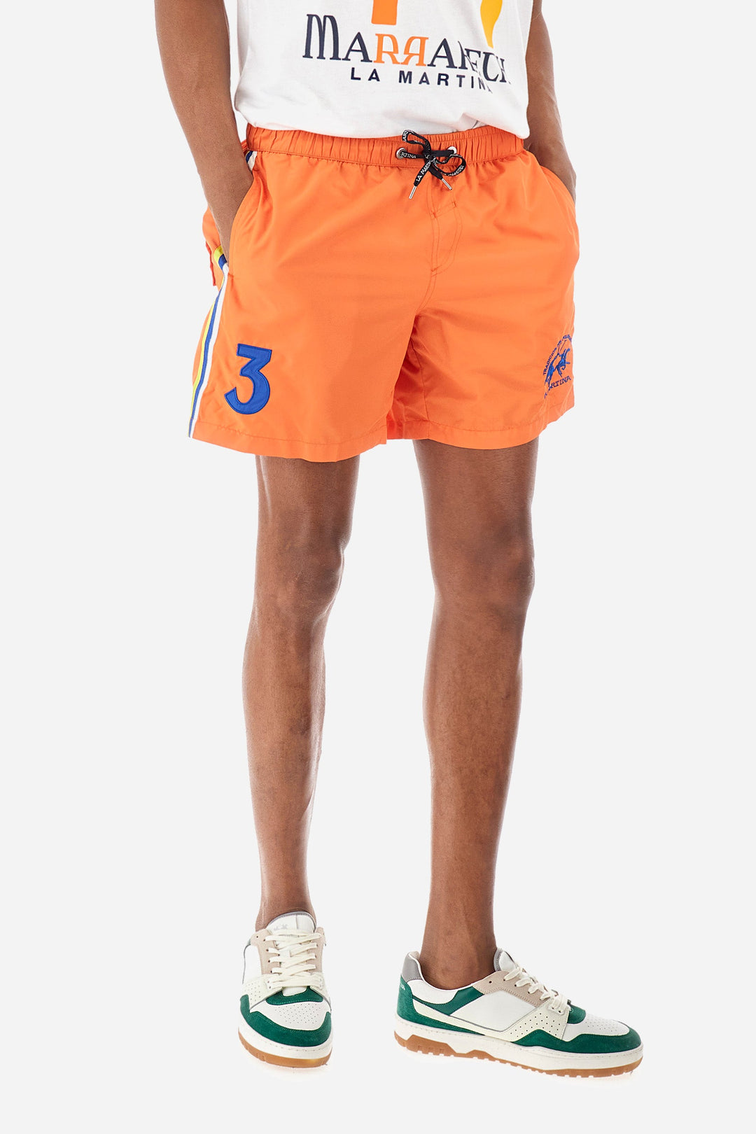 La Martina Regular Fit Shorts in Polyester -  YMM301-PA023- Concorde Fashion#color_orange-02163