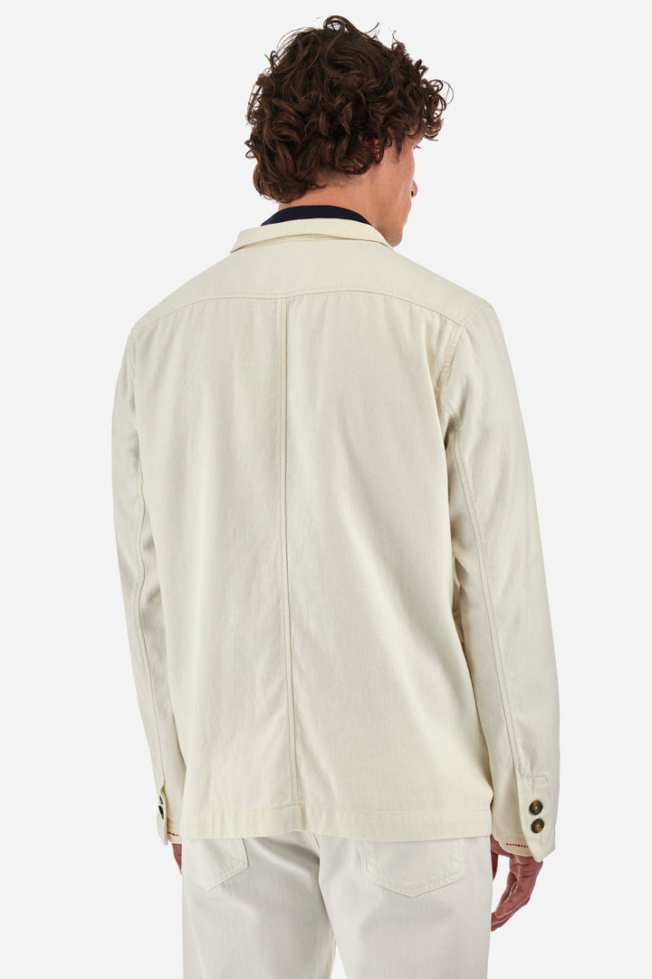 La Martina Regular Fit Casual Jackets in Cotton Mix -  YMO018-TW520- Concorde Fashion#color_white-00002