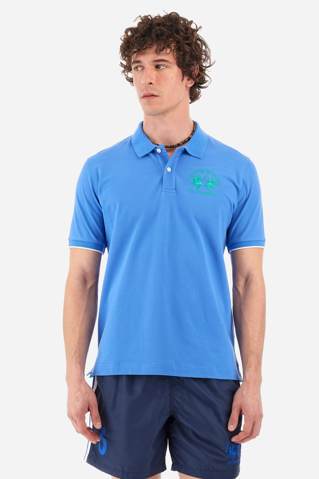 La Martina Regular Fit Polos in Cotton Mix -  YMP001-PK001- Concorde Fashion#color_blue-07205