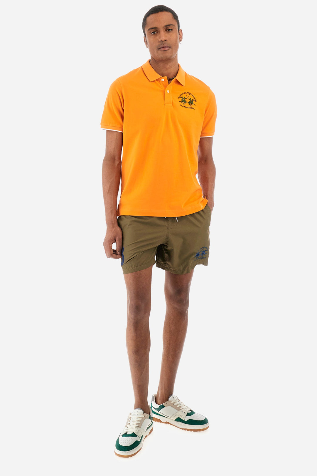 La Martina Regular Fit Polos in Cotton Mix -  YMP001-PK001- Concorde Fashion#color_orange-02163
