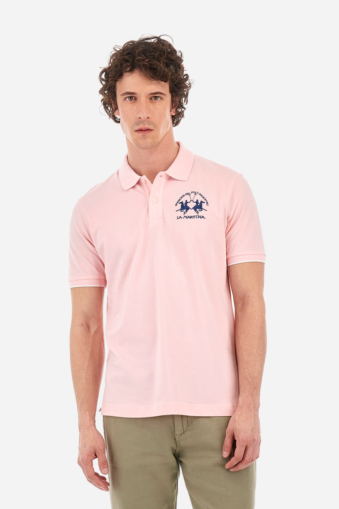La Martina Regular Fit Polos in Cotton Mix -  YMP001-PK001- Concorde Fashion#color_pink-05247