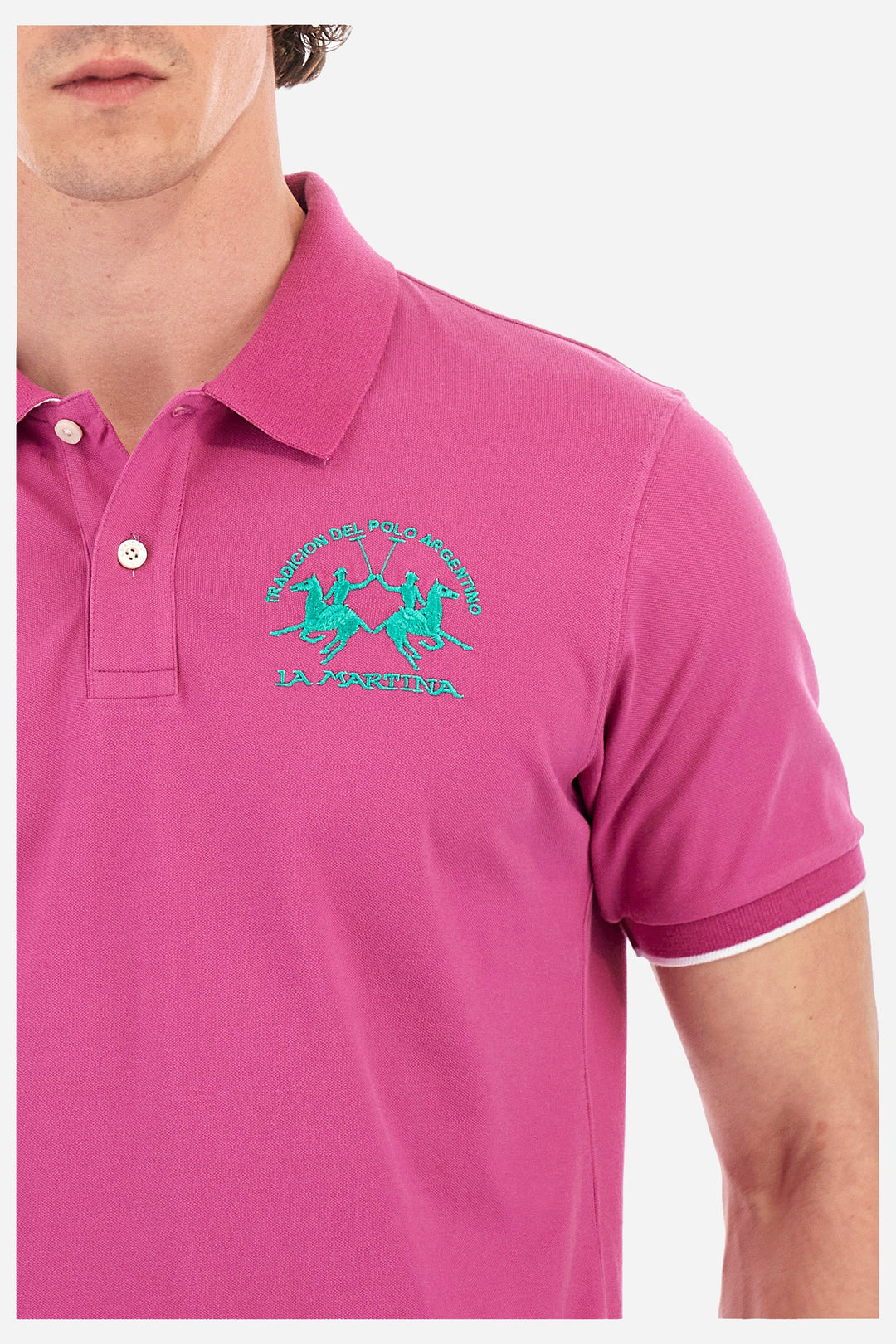 La Martina Regular Fit Polos in Cotton Mix -  YMP001-PK001- Concorde Fashion#color_purple-05248