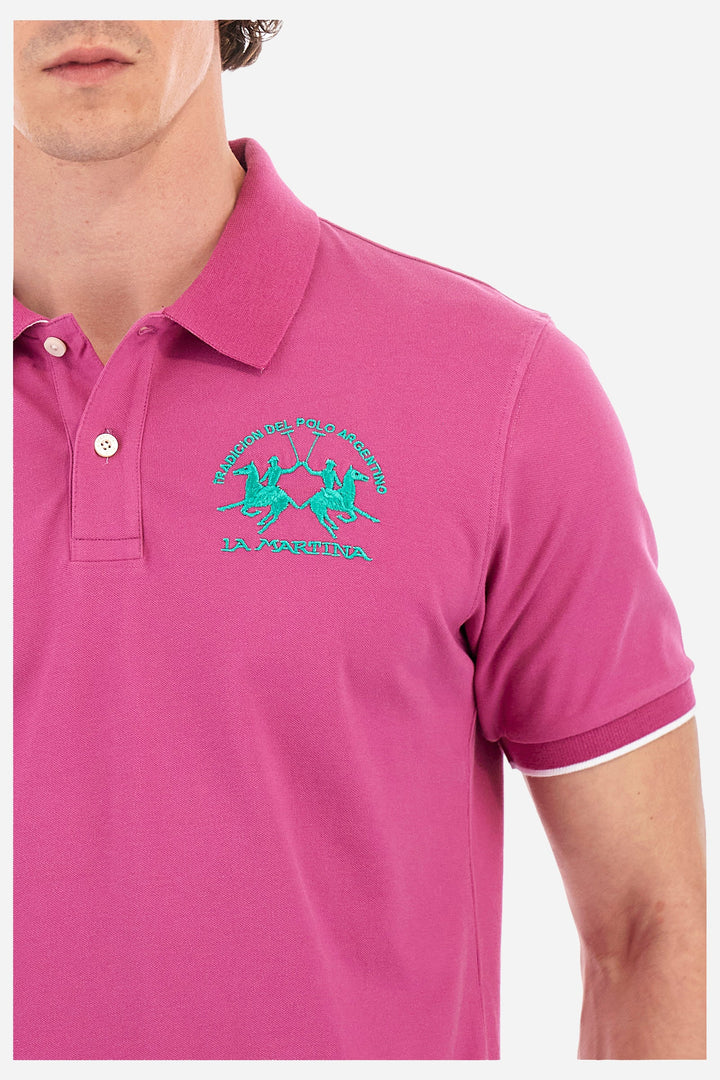 La Martina Regular Fit Polos in Cotton Mix -  YMP001-PK001- Concorde Fashion#color_purple-05248