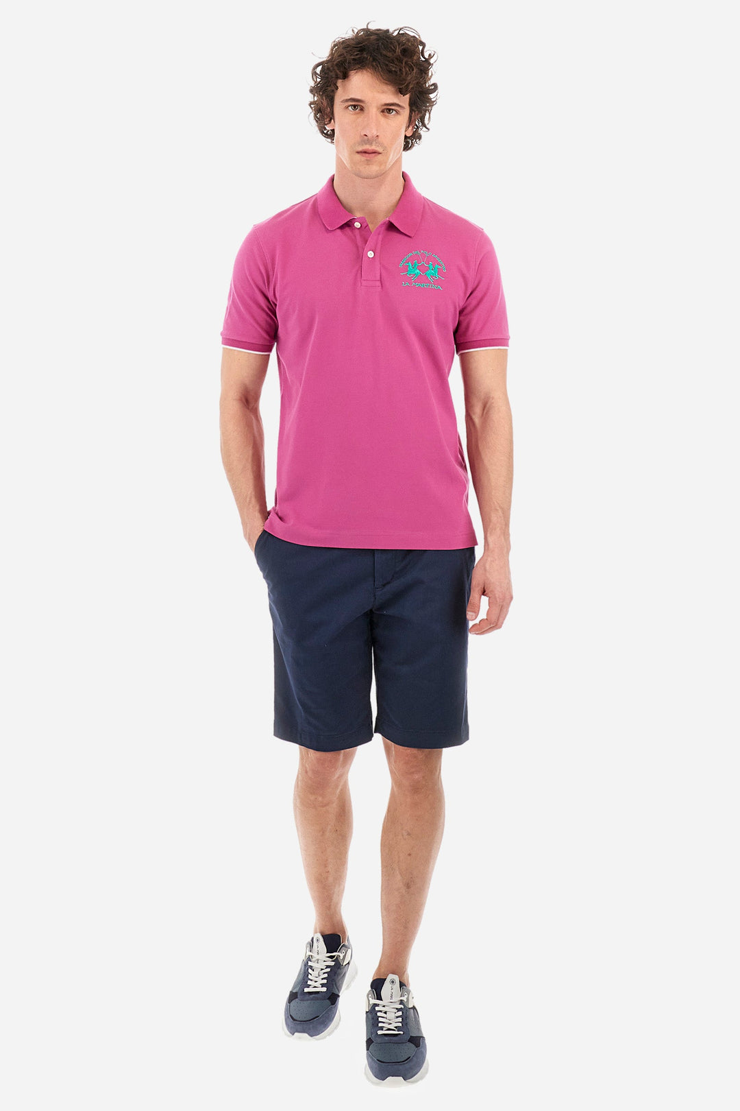 La Martina Regular Fit Polos in Cotton Mix -  YMP001-PK001- Concorde Fashion#color_purple-05248