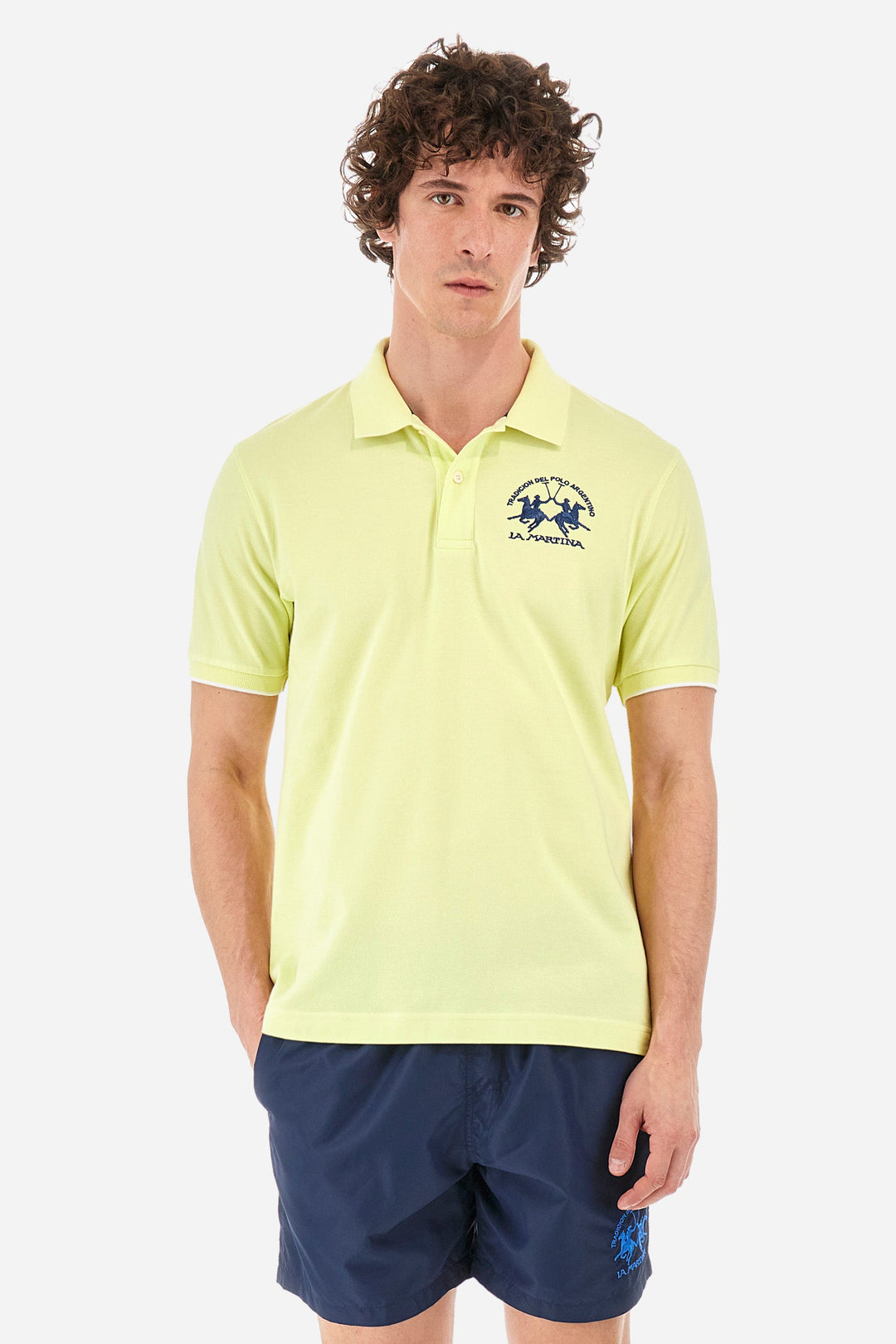 La Martina Regular Fit Polos in Cotton Mix -  YMP001-PK001- Concorde Fashion#color_yellow-03135