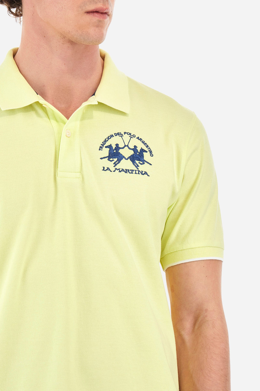 La Martina Regular Fit Polos in Cotton Mix -  YMP001-PK001- Concorde Fashion#color_yellow-03135
