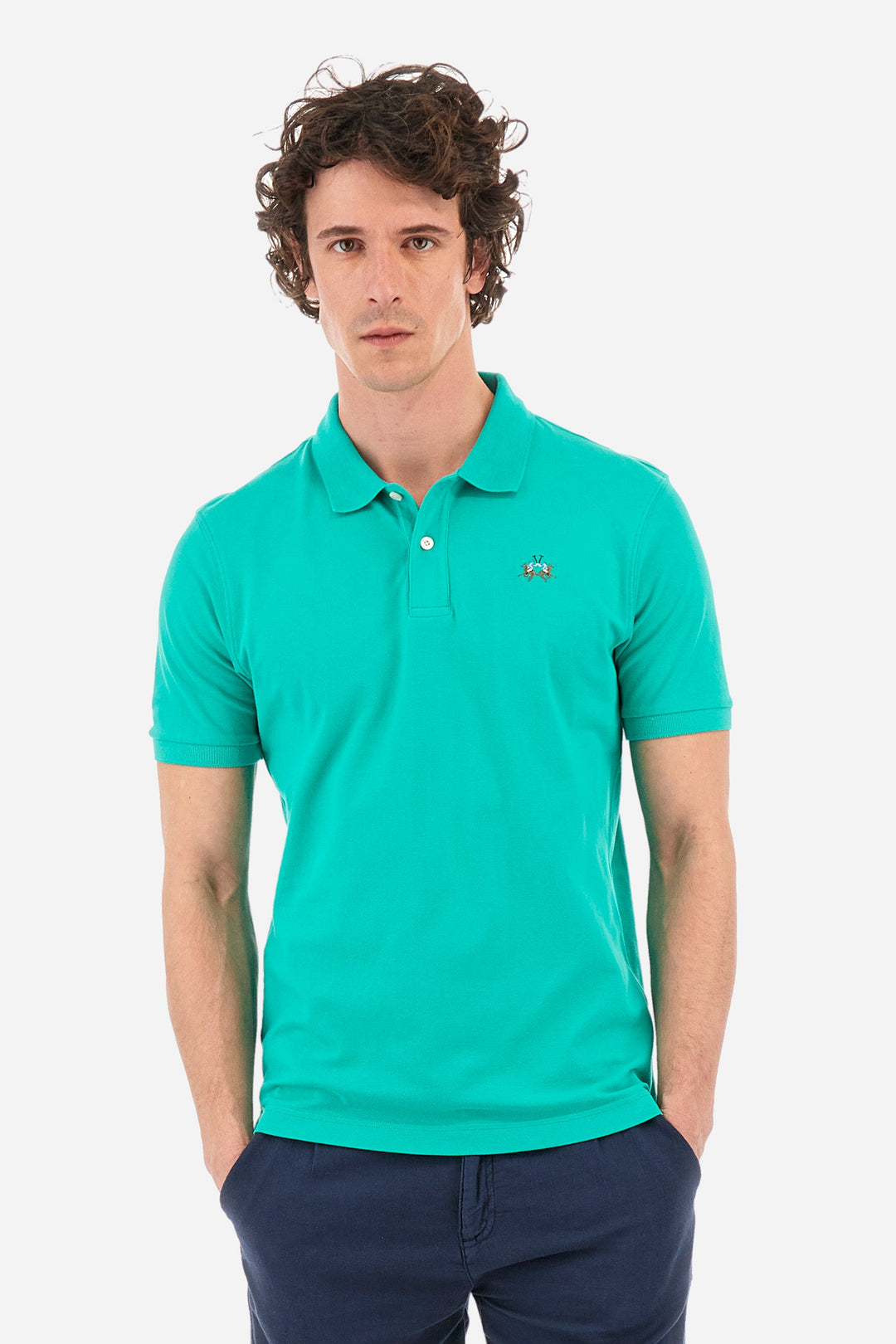 La Martina Regular Fit Polos in Cotton Mix -  YMP002-PK001- Concorde Fashion#color_green-03123