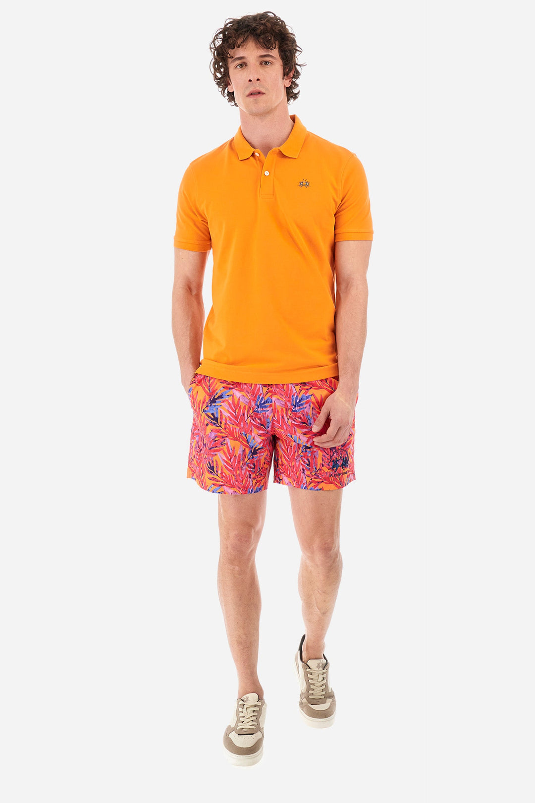 La Martina Regular Fit Polos in Cotton Mix -  YMP002-PK001- Concorde Fashion#color_orange-02163