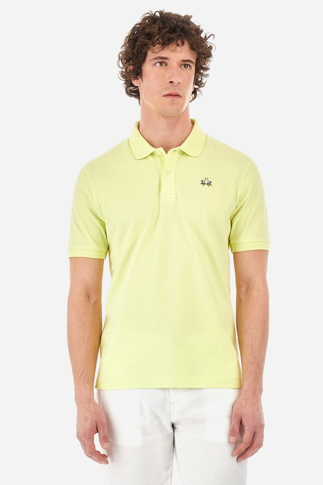 La Martina Regular Fit Polos in Cotton Mix -  YMP002-PK001- Concorde Fashion#color_yellow-03135