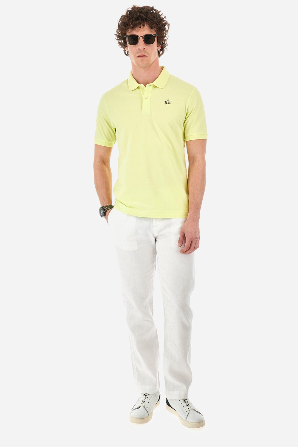 La Martina Regular Fit Polos in Cotton Mix -  YMP002-PK001- Concorde Fashion#color_yellow-03135