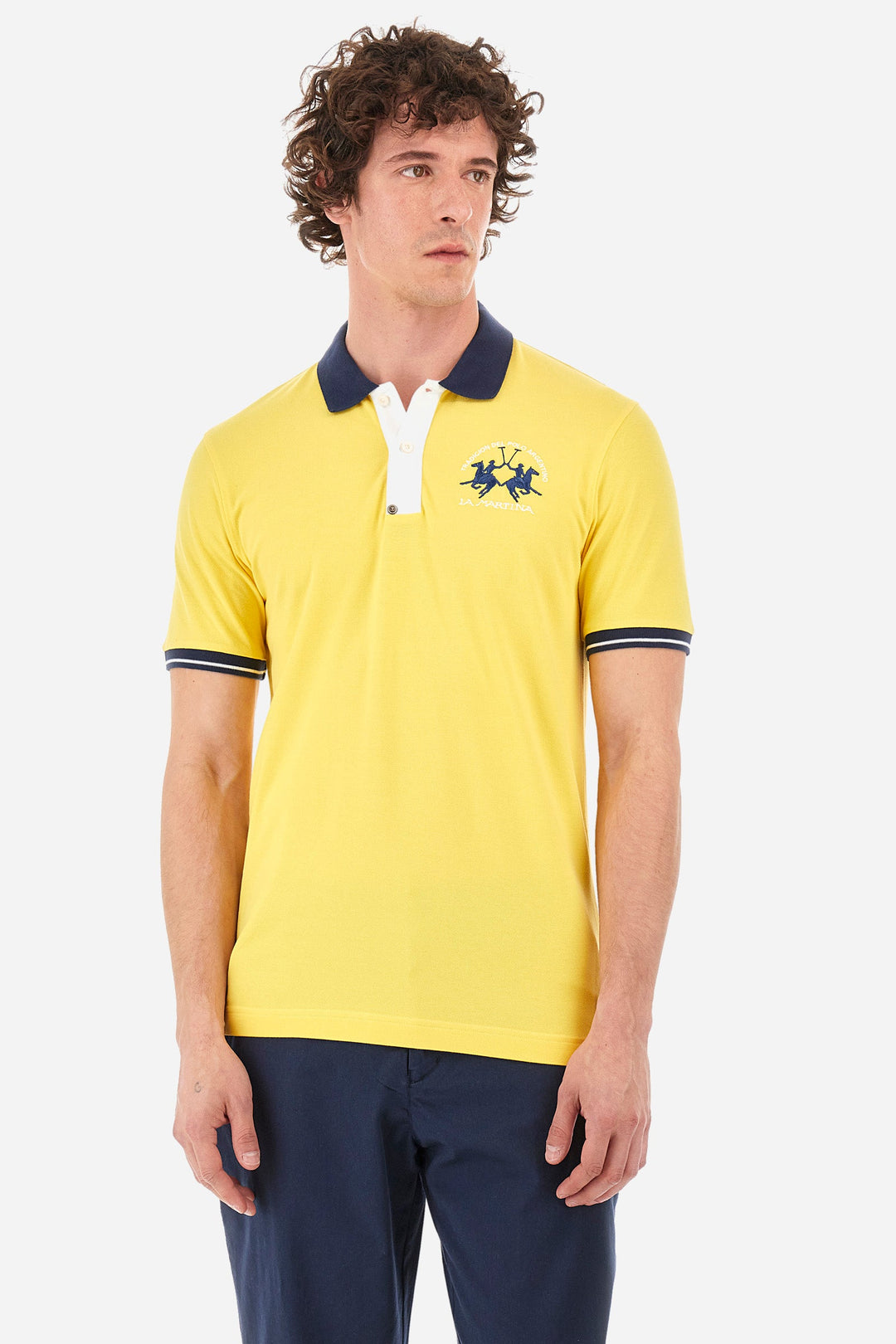 La Martina Regular Fit Polos in Cotton Mix -  YMP005-PK001- Concorde Fashion#color_gold-02101