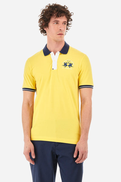 La Martina Regular Fit Polos in Cotton Mix -  YMP005-PK001- Concorde Fashion#color_gold-02101