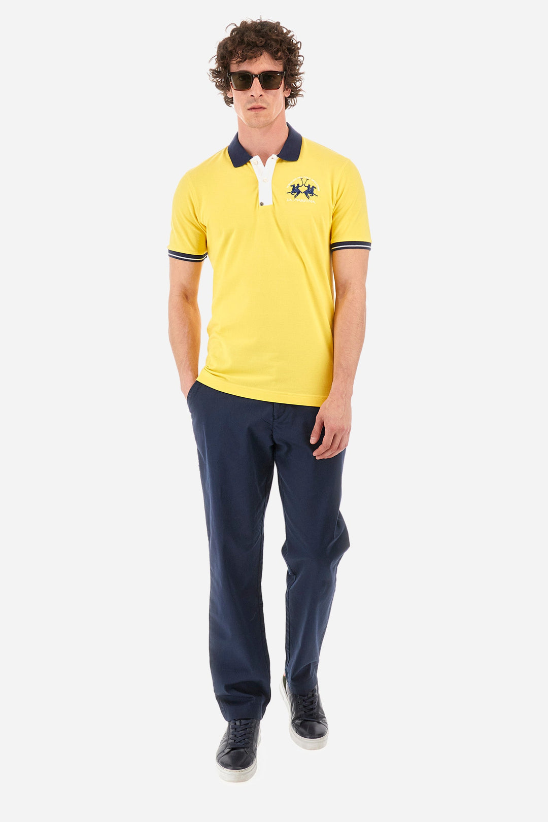 La Martina Regular Fit Polos in Cotton Mix -  YMP005-PK001- Concorde Fashion#color_gold-02101