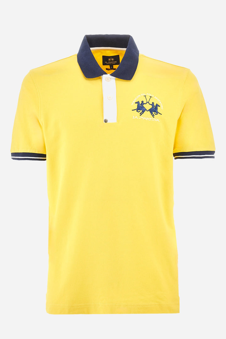 La Martina Regular Fit Polos in Cotton Mix -  YMP005-PK001- Concorde Fashion#color_gold-02101
