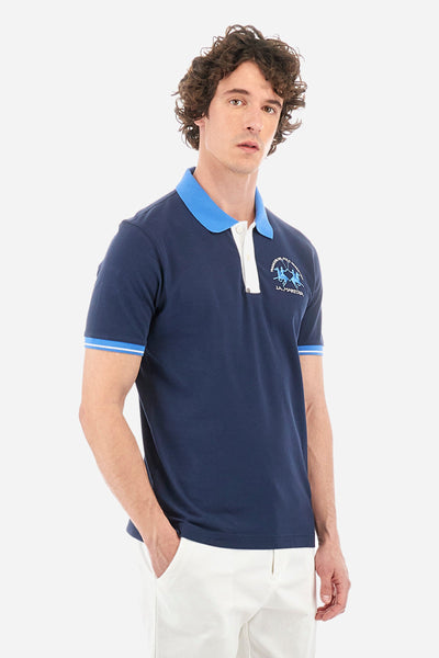 La Martina Regular Fit Polos in Cotton Mix -  YMP005-PK001- Concorde Fashion#color_navy-07017
