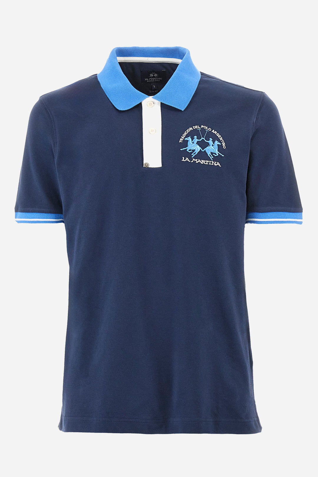 La Martina Regular Fit Polos in Cotton Mix -  YMP005-PK001- Concorde Fashion#color_navy-07017