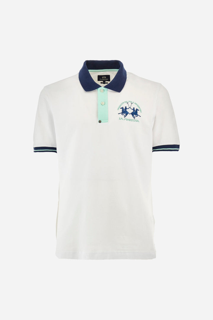 La Martina Regular Fit Polos in Cotton Mix -  YMP005-PK001- Concorde Fashion#color_white-00001