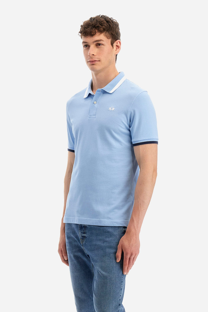 La Martina Regular Fit Polos in Cotton Mix -  YMP006-PK001- Concorde Fashion#color_blue-07003