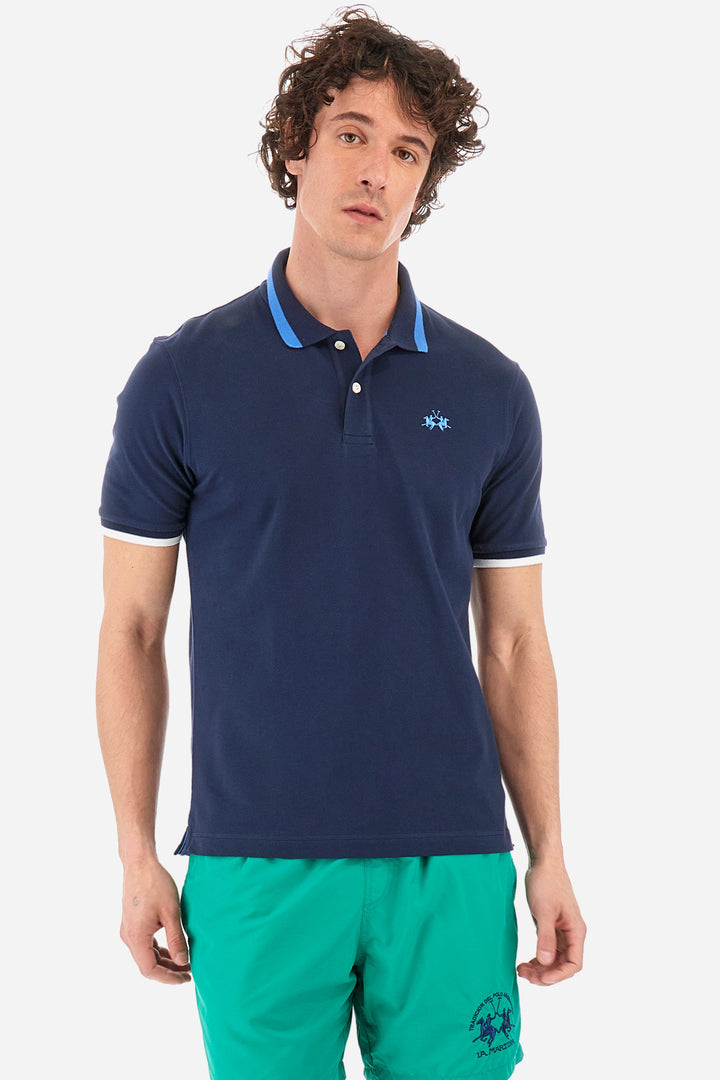 La Martina Regular Fit Polos in Cotton Mix -  YMP006-PK001- Concorde Fashion#color_navy-07017