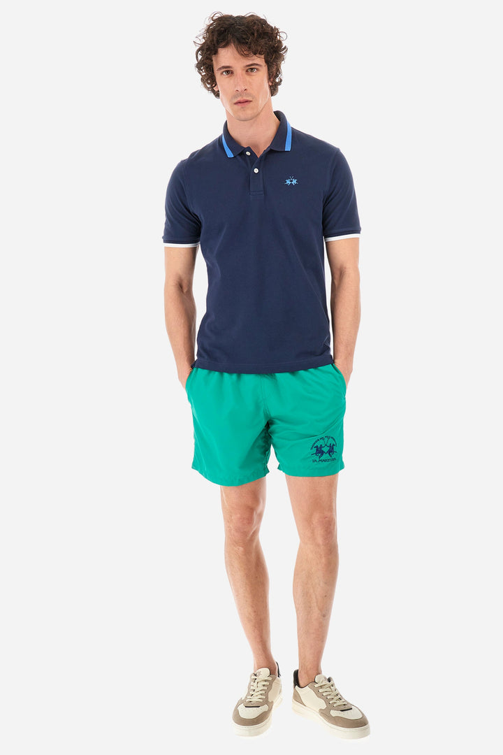 La Martina Regular Fit Polos in Cotton Mix -  YMP006-PK001- Concorde Fashion#color_navy-07017
