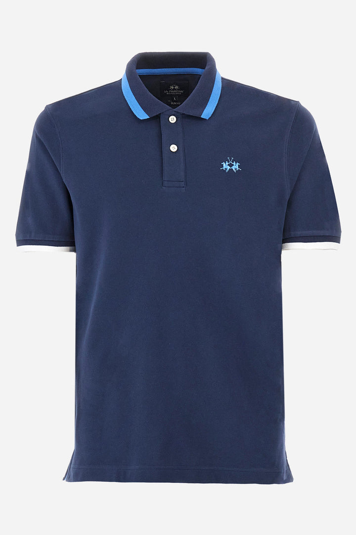 La Martina Regular Fit Polos in Cotton Mix -  YMP006-PK001- Concorde Fashion#color_navy-07017