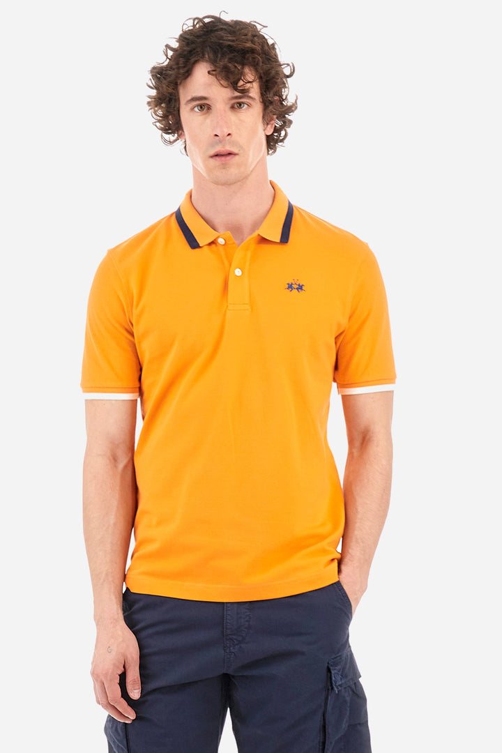 La Martina Regular Fit Polos in Cotton Mix -  YMP006-PK001- Concorde Fashion#color_orange-02163