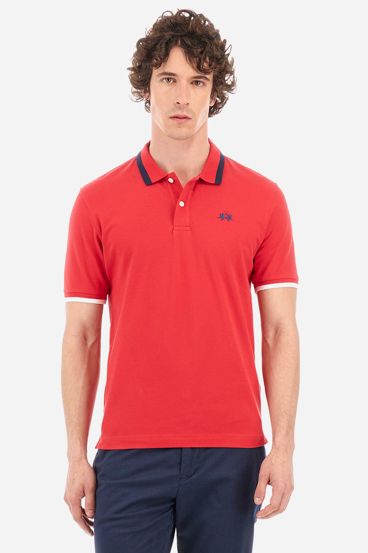 La Martina Regular Fit Polos in Cotton Mix -  YMP006-PK001- Concorde Fashion#color_red-06008