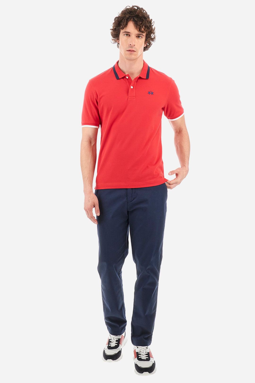 La Martina Regular Fit Polos in Cotton Mix -  YMP006-PK001- Concorde Fashion#color_red-06008