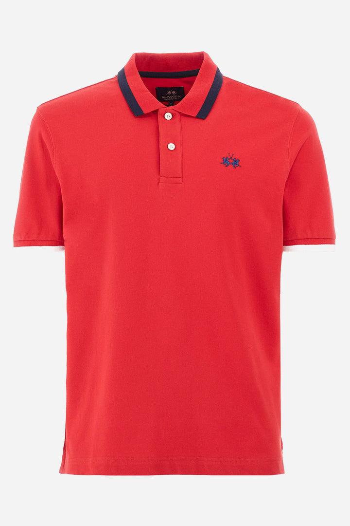 La Martina Regular Fit Polos in Cotton Mix -  YMP006-PK001- Concorde Fashion#color_red-06008