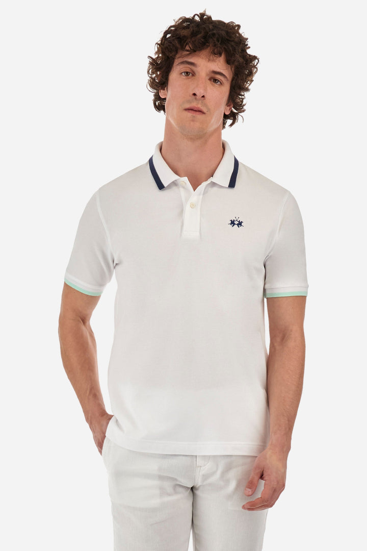 La Martina Regular Fit Polos in Cotton Mix -  YMP006-PK001- Concorde Fashion#color_white-00001