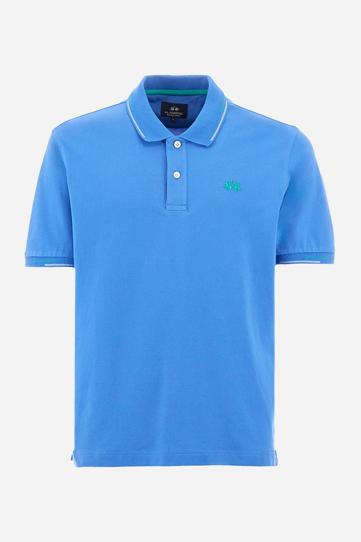 La Martina Regular Fit Polos in Cotton Mix -  YMP007-PK001- Concorde Fashion#color_blue-07205