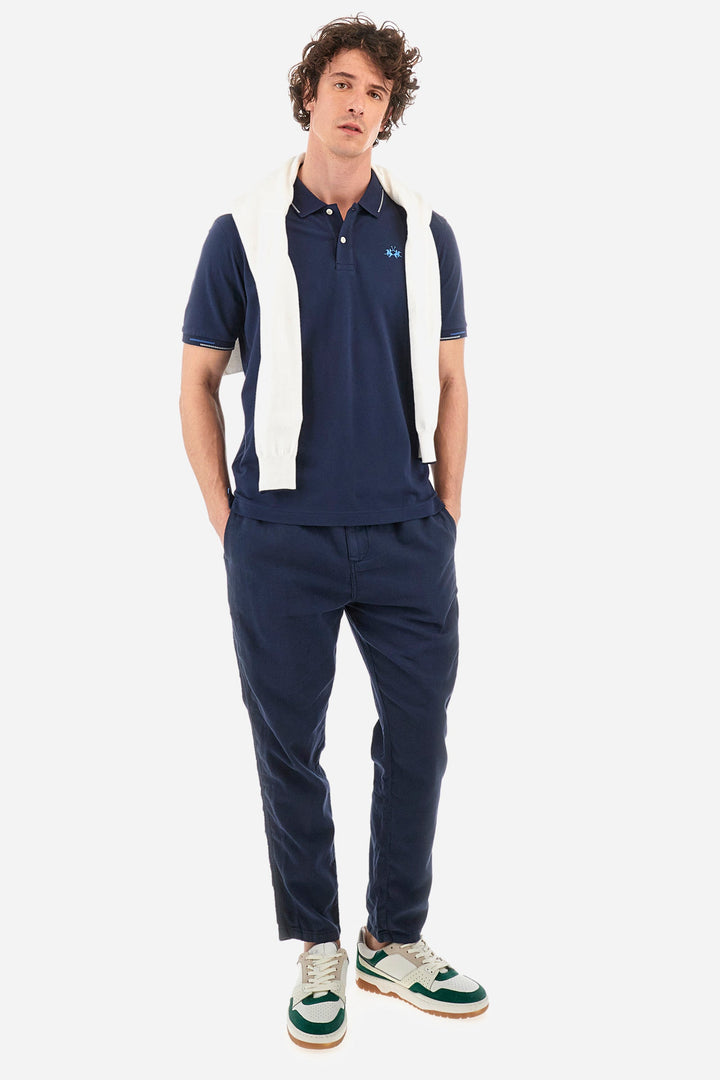 La Martina Regular Fit Polos in Cotton Mix -  YMP007-PK001- Concorde Fashion#color_navy-07017