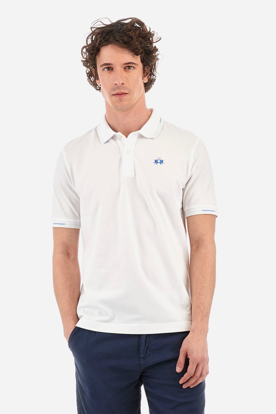 La Martina Regular Fit Polos in Cotton Mix -  YMP007-PK001- Concorde Fashion#color_white-00001