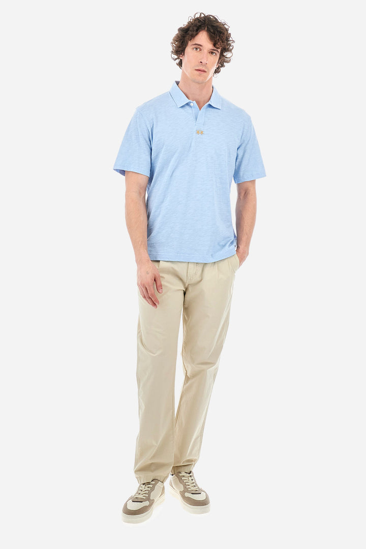 La Martina Regular Fit Polos in Cotton -  YMP018-JS259- Concorde Fashion#color_blue-07003