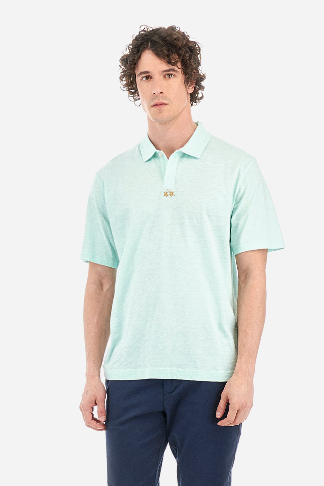 La Martina Regular Fit Polos in Cotton -  YMP018-JS259- Concorde Fashion#color_green-07163