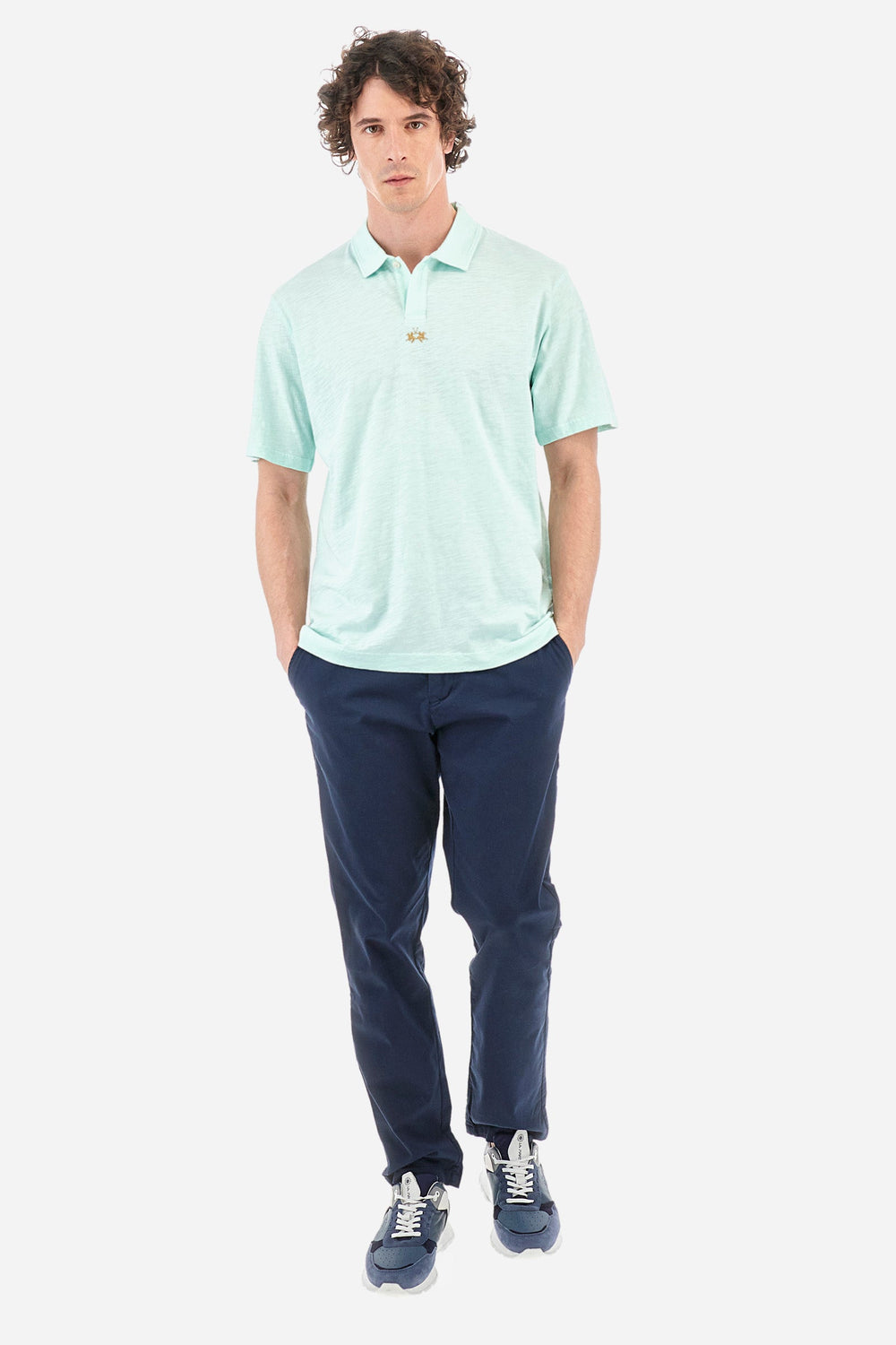 La Martina Regular Fit Polos in Cotton -  YMP018-JS259- Concorde Fashion#color_green-07163