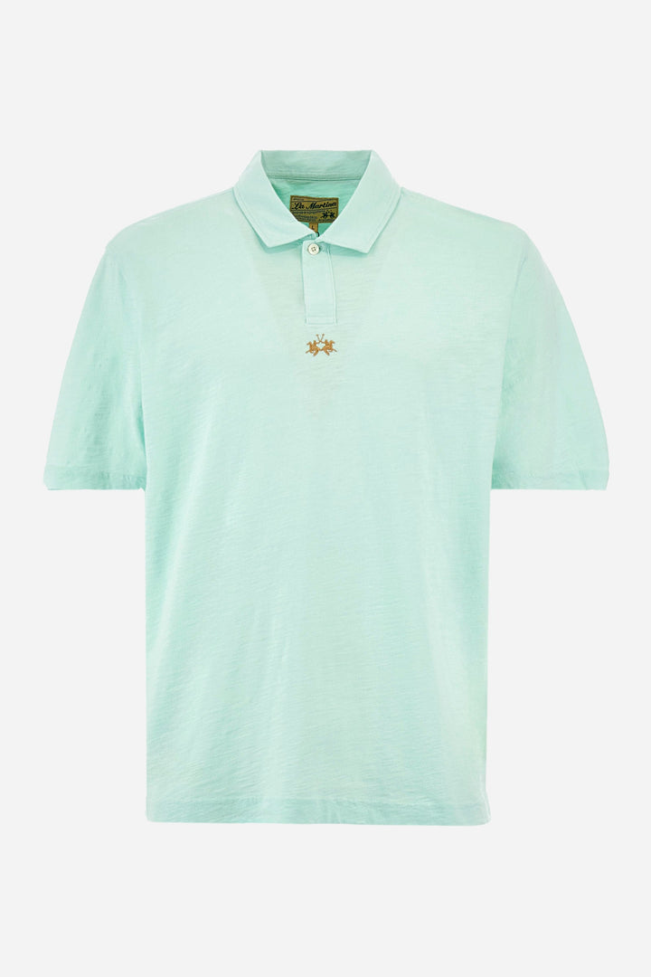 La Martina Regular Fit Polos in Cotton -  YMP018-JS259- Concorde Fashion#color_green-07163