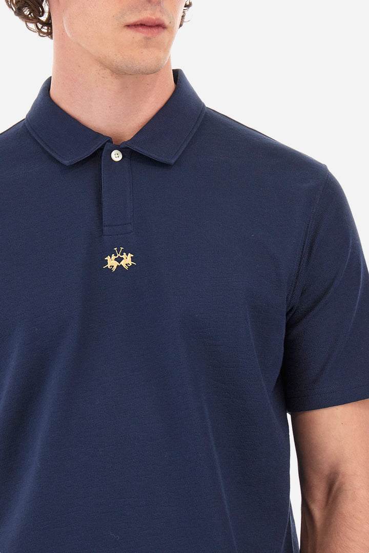 La Martina Regular Fit Polos in Cotton -  YMP020-JS392- Concorde Fashion#color_navy-07017