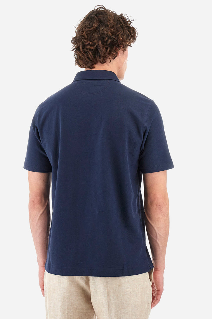La Martina Regular Fit Polos in Cotton -  YMP020-JS392- Concorde Fashion#color_navy-07017