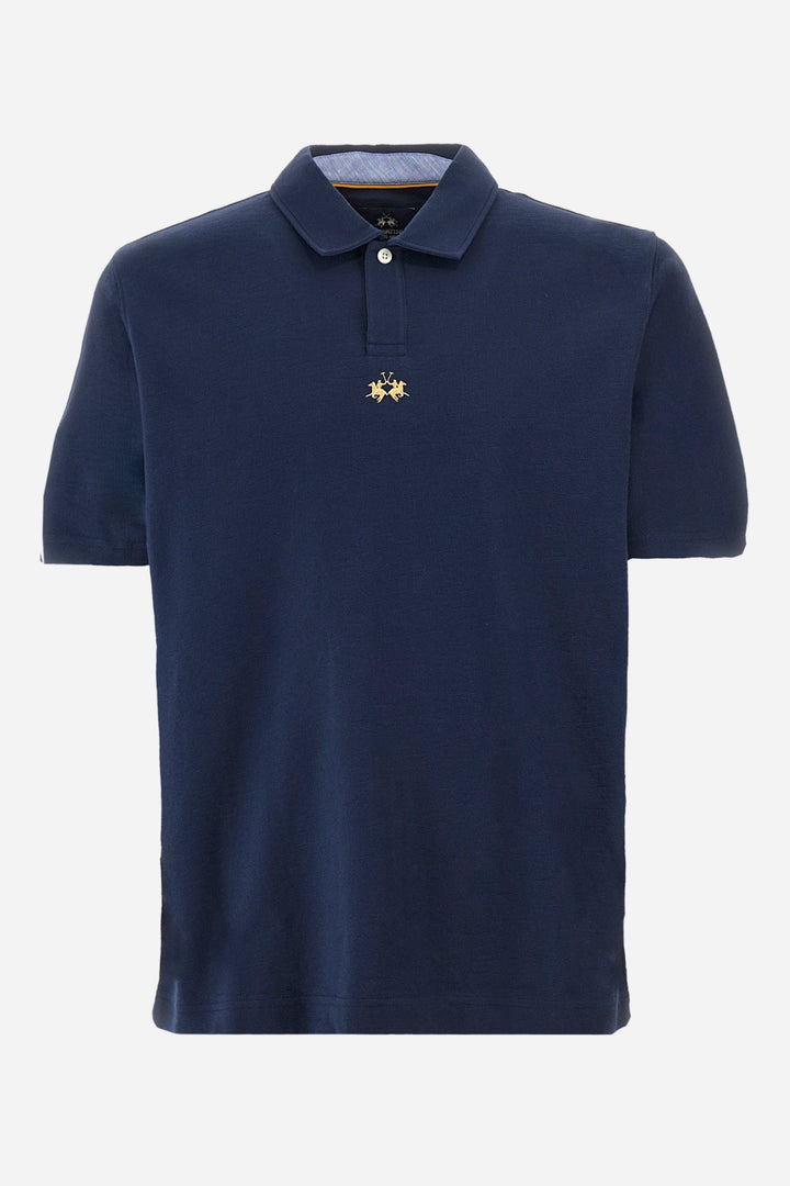 La Martina Regular Fit Polos in Cotton -  YMP020-JS392- Concorde Fashion#color_navy-07017