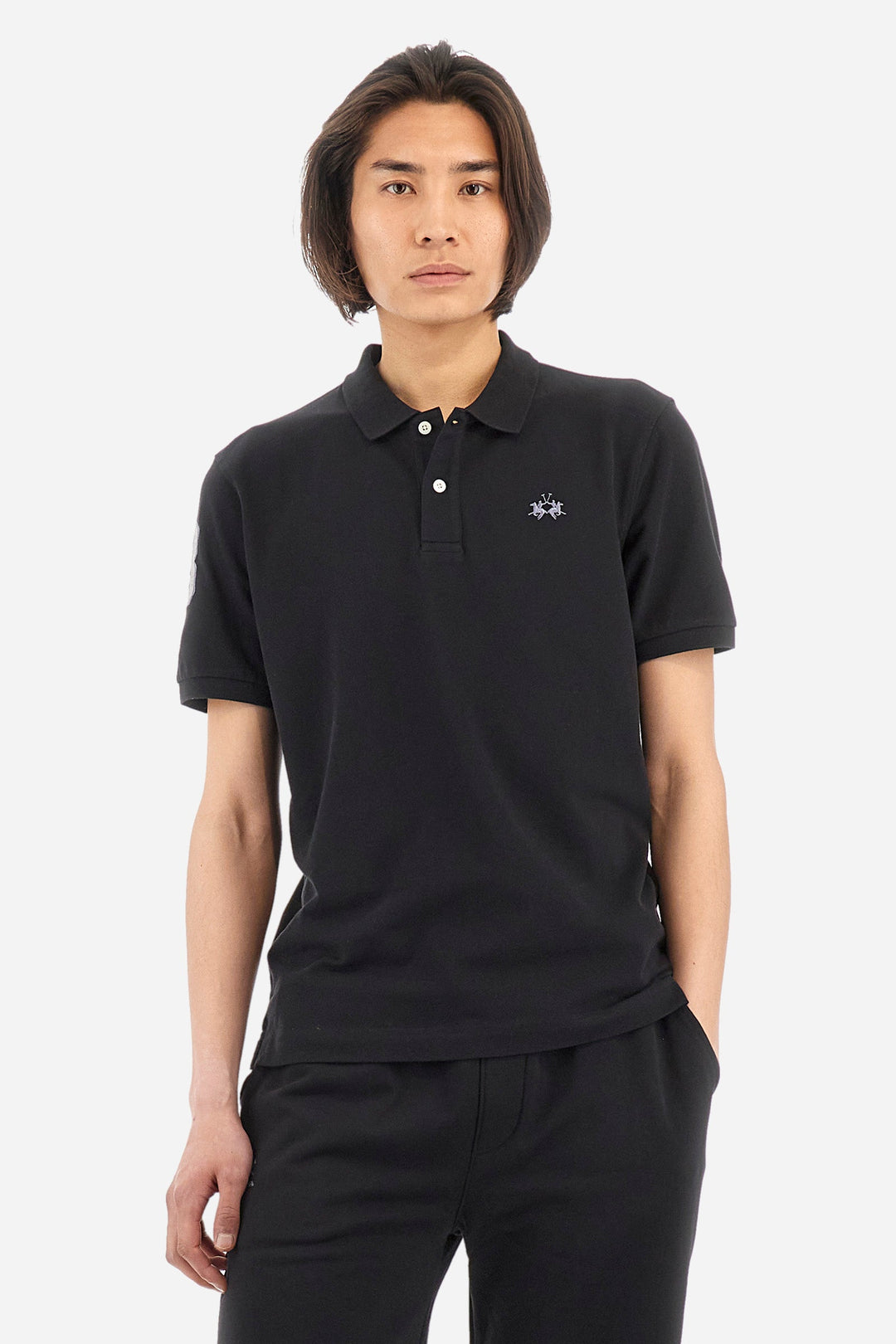 La Martina Regular Fit Polos in Cotton Mix -  YMP300-PK001- Concorde Fashion#color_black-09999