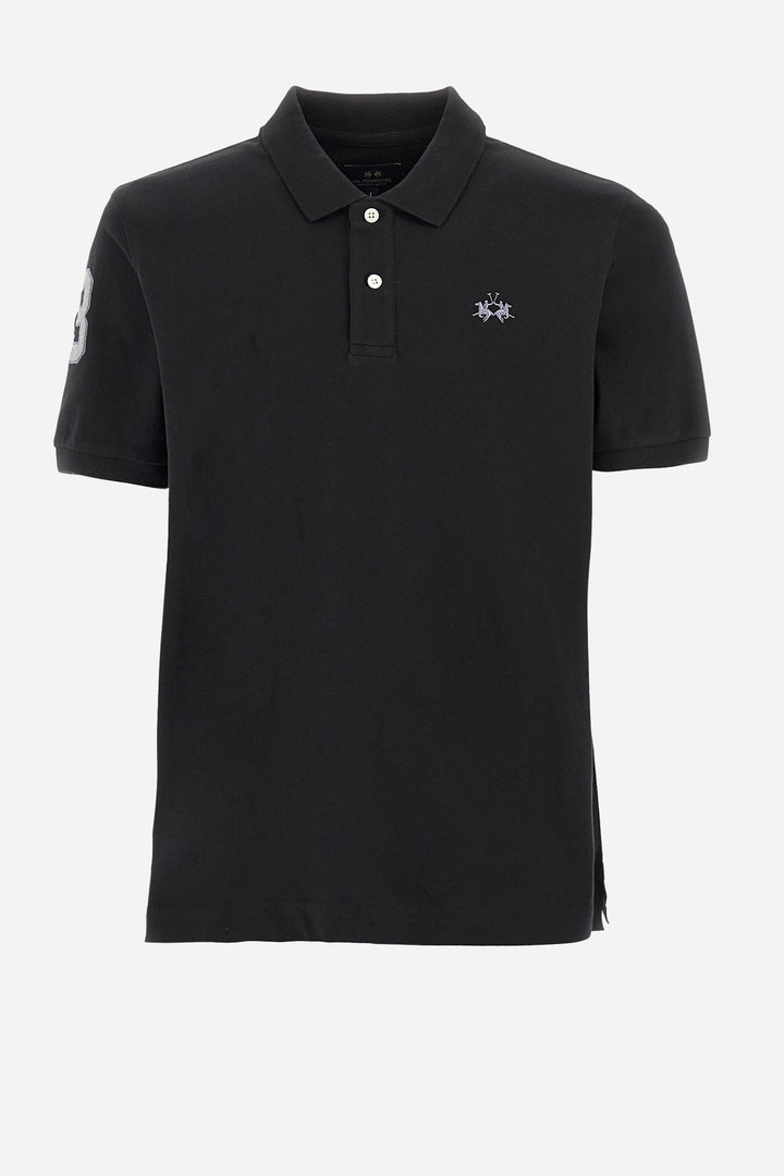 La Martina Regular Fit Polos in Cotton Mix -  YMP300-PK001- Concorde Fashion#color_black-09999