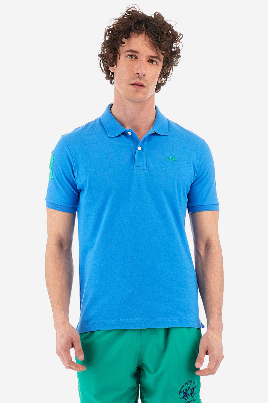 La Martina Regular Fit Polos in Cotton Mix -  YMP300-PK001- Concorde Fashion#color_blue-07205