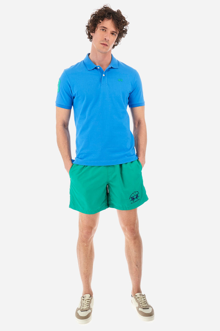 La Martina Regular Fit Polos in Cotton Mix -  YMP300-PK001- Concorde Fashion#color_blue-07205