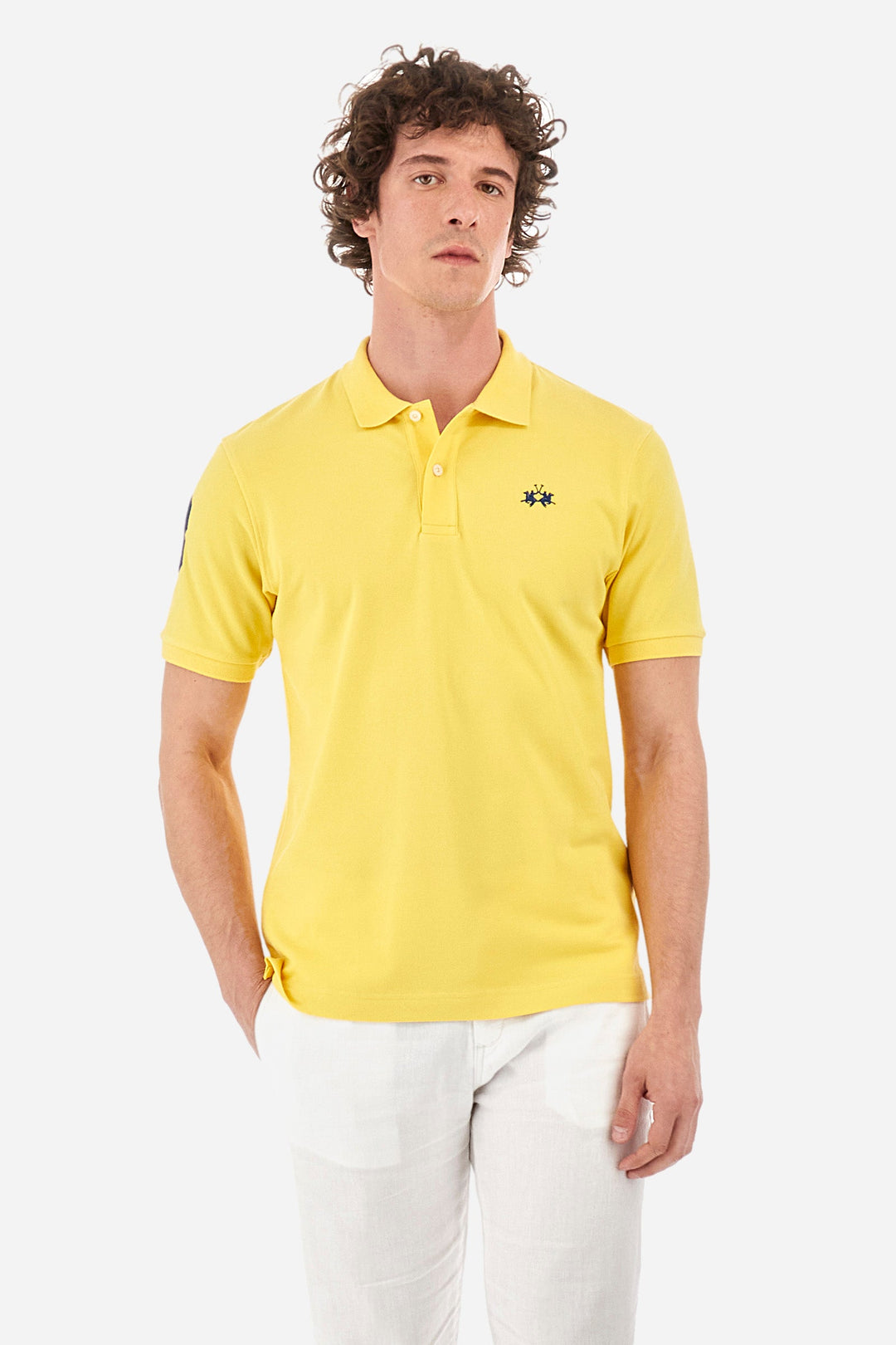 La Martina Regular Fit Polos in Cotton Mix -  YMP300-PK001- Concorde Fashion#color_gold-02101