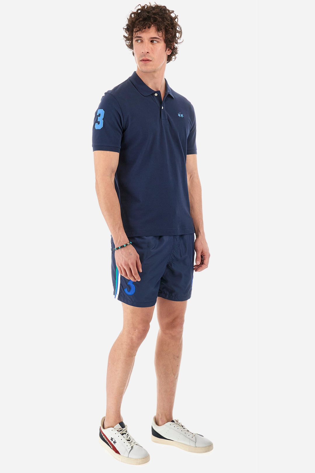 La Martina Regular Fit Polos in Cotton Mix -  YMP300-PK001- Concorde Fashion#color_navy-07017