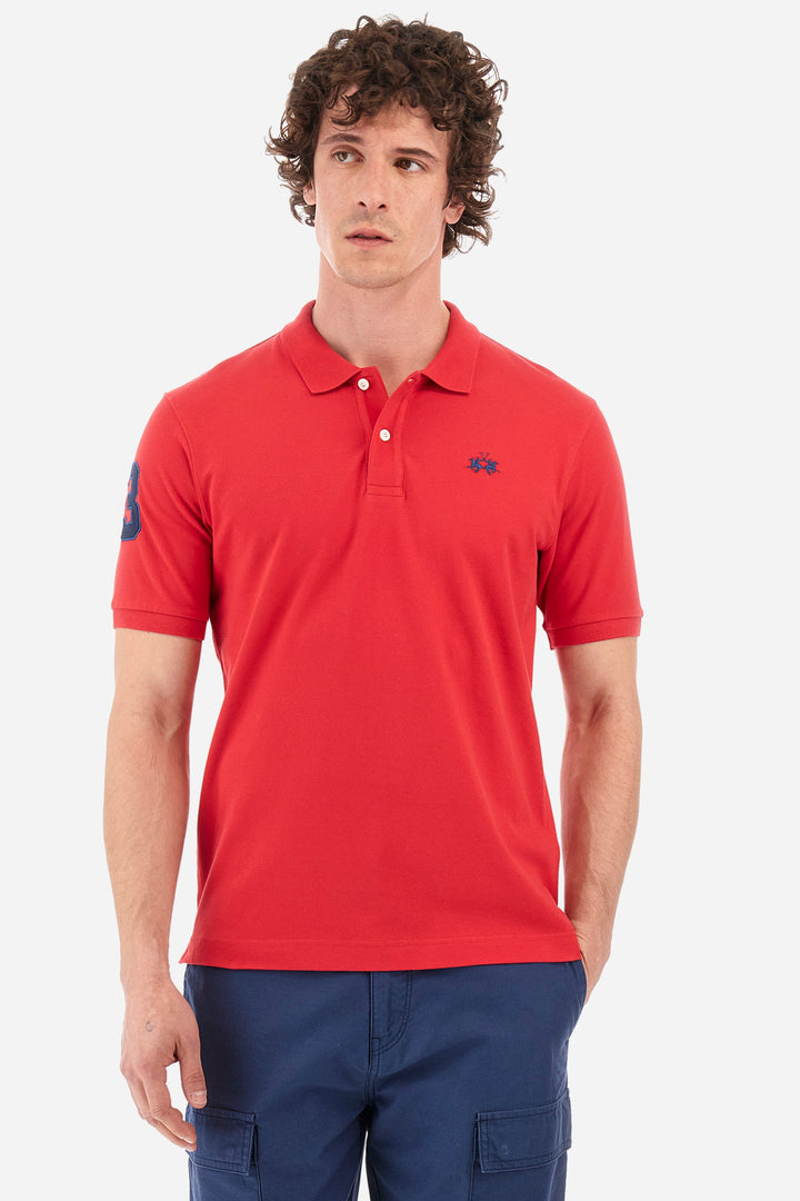 La Martina Regular Fit Polos in Cotton Mix -  YMP300-PK001- Concorde Fashion#color_red-06008